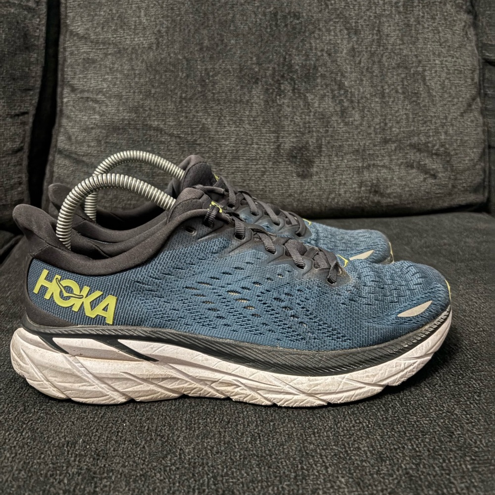 HOKA One One Men's 8 Clifton 8 Blue Athleisure Walking Running Comfty Sneakers